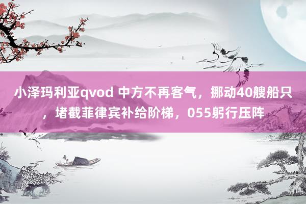 小泽玛利亚qvod 中方不再客气，挪动40艘船只，堵截菲律宾补给阶梯，055躬行压阵