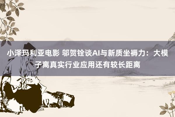 小泽玛利亚电影 邬贺铨谈AI与新质坐褥力：大模子离真实行业应用还有较长距离