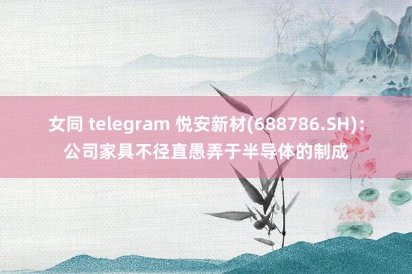 女同 telegram 悦安新材(688786.SH)：公司家具不径直愚弄于半导体的制成