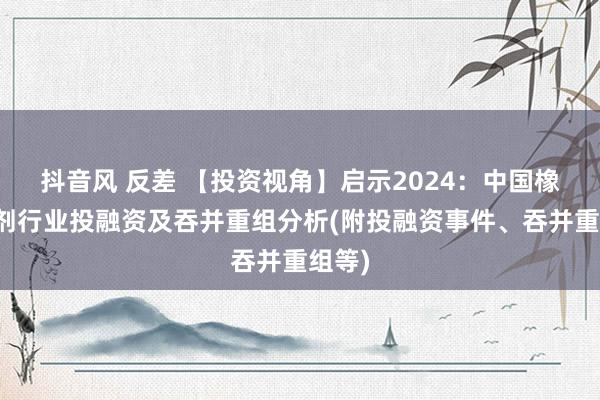 抖音风 反差 【投资视角】启示2024：中国橡胶助剂行业投融资及吞并重组分析(附投融资事件、吞并重组等)