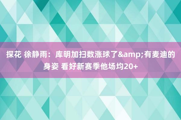 探花 徐静雨：库明加扫数涨球了&有麦迪的身姿 看好新赛季他场均20+