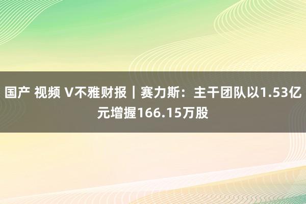 国产 视频 V不雅财报｜赛力斯：主干团队以1.53亿元增握166.15万股