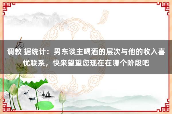 调教 据统计：男东谈主喝酒的层次与他的收入喜忧联系，快来望望您现在在哪个阶段吧