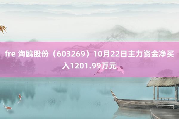 fre 海鸥股份（603269）10月22日主力资金净买入1201.99万元