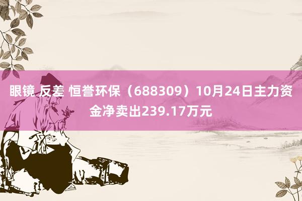 眼镜 反差 恒誉环保（688309）10月24日主力资金净卖出239.17万元