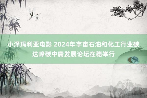 小泽玛利亚电影 2024年宇宙石油和化工行业碳达峰碳中庸发展论坛在穗举行