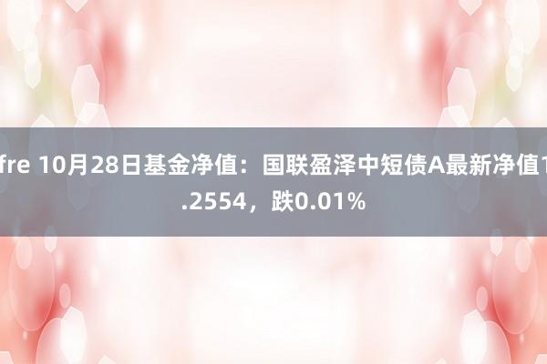 fre 10月28日基金净值：国联盈泽中短债A最新净值1.2554，跌0.01%