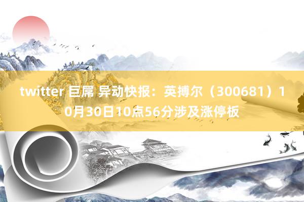 twitter 巨屌 异动快报：英搏尔（300681）10月30日10点56分涉及涨停板