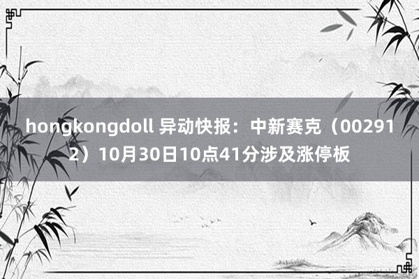 hongkongdoll 异动快报：中新赛克（002912）10月30日10点41分涉及涨停板