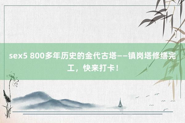 sex5 800多年历史的金代古塔——镇岗塔修缮完工，快来打卡！