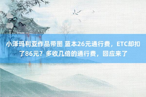 小泽玛利亚作品带图 蓝本26元通行费，ETC却扣了86元？多收几倍的通行费，回应来了