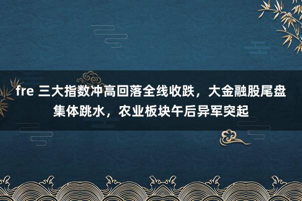 fre 三大指数冲高回落全线收跌，大金融股尾盘集体跳水，农业板块午后异军突起