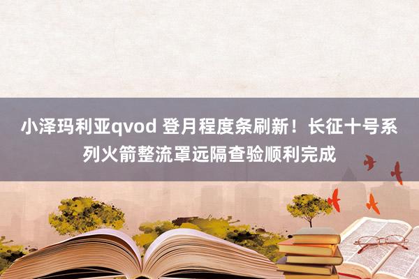 小泽玛利亚qvod 登月程度条刷新！长征十号系列火箭整流罩远隔查验顺利完成