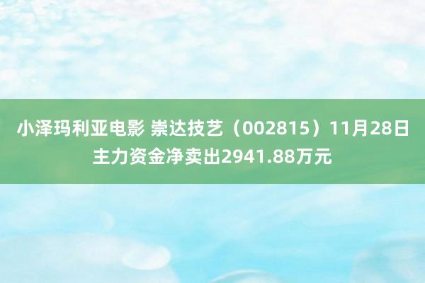 小泽玛利亚电影 崇达技艺（002815）11月28日主力资金净卖出2941.88万元