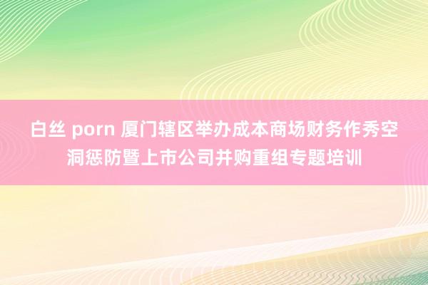 白丝 porn 厦门辖区举办成本商场财务作秀空洞惩防暨上市公司并购重组专题培训