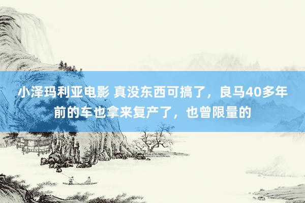 小泽玛利亚电影 真没东西可搞了，良马40多年前的车也拿来复产了，也曾限量的