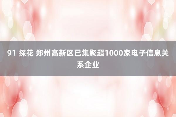 91 探花 郑州高新区已集聚超1000家电子信息关系企业