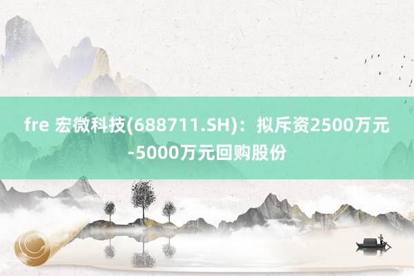 fre 宏微科技(688711.SH)：拟斥资2500万元-5000万元回购股份