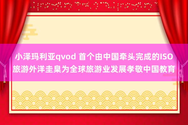 小泽玛利亚qvod 首个由中国牵头完成的ISO旅游外洋圭臬为全球旅游业发展孝敬中国教育