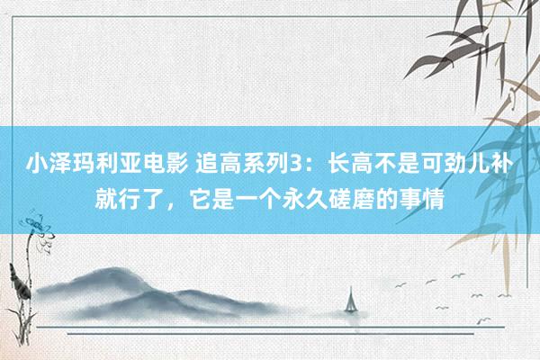 小泽玛利亚电影 追高系列3：长高不是可劲儿补就行了，它是一个永久磋磨的事情