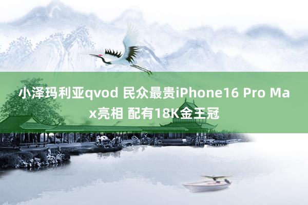 小泽玛利亚qvod 民众最贵iPhone16 Pro Max亮相 配有18K金王冠