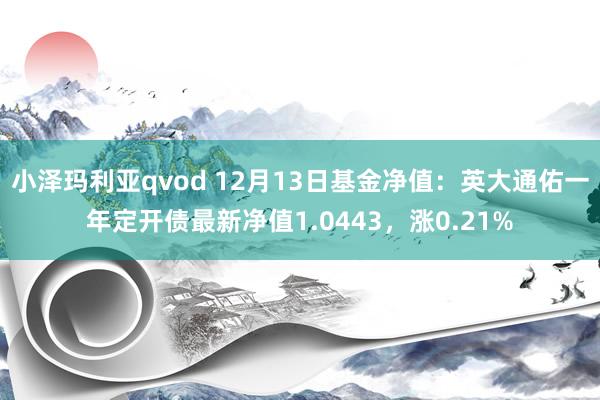 小泽玛利亚qvod 12月13日基金净值：英大通佑一年定开债最新净值1.0443，涨0.21%