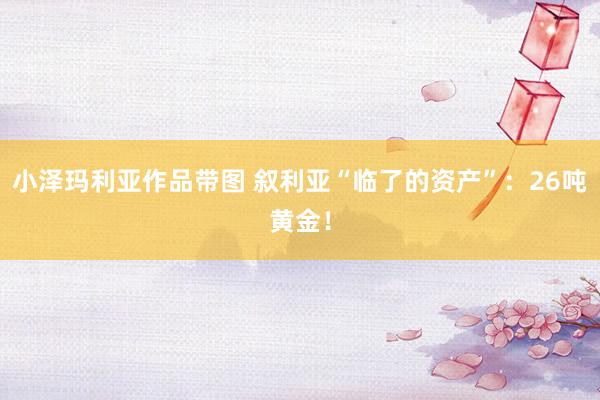 小泽玛利亚作品带图 叙利亚“临了的资产”：26吨黄金！