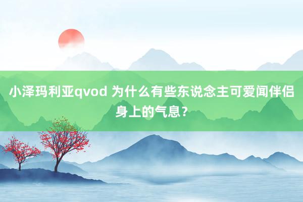 小泽玛利亚qvod 为什么有些东说念主可爱闻伴侣身上的气息？