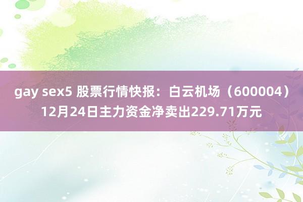 gay sex5 股票行情快报：白云机场（600004）12月24日主力资金净卖出229.71万元