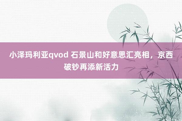 小泽玛利亚qvod 石景山和好意思汇亮相，京西破钞再添新活力