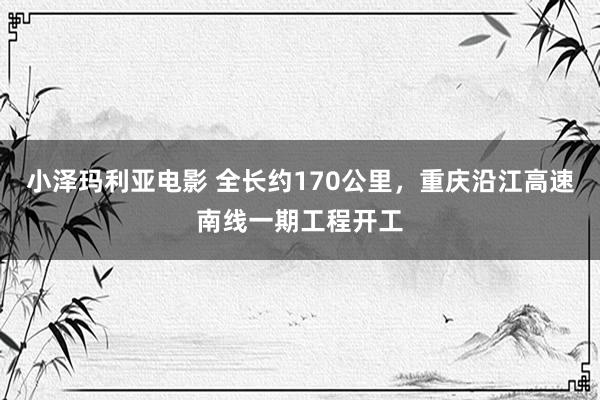 小泽玛利亚电影 全长约170公里，重庆沿江高速南线一期工程开工