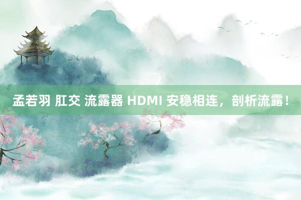 孟若羽 肛交 流露器 HDMI 安稳相连，剖析流露！