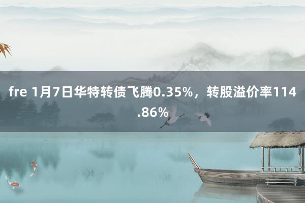 fre 1月7日华特转债飞腾0.35%，转股溢价率114.86%