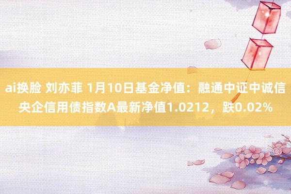 ai换脸 刘亦菲 1月10日基金净值：融通中证中诚信央企信用债指数A最新净值1.0212，跌0.02%