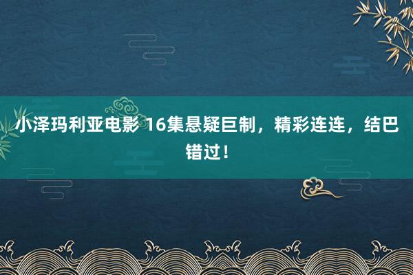 小泽玛利亚电影 16集悬疑巨制，精彩连连，结巴错过！