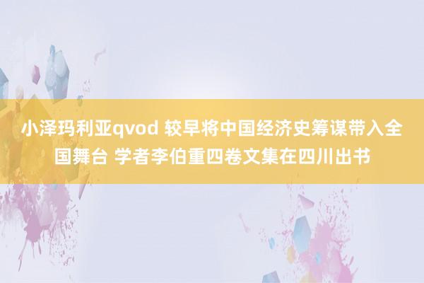 小泽玛利亚qvod 较早将中国经济史筹谋带入全国舞台 学者李伯重四卷文集在四川出书