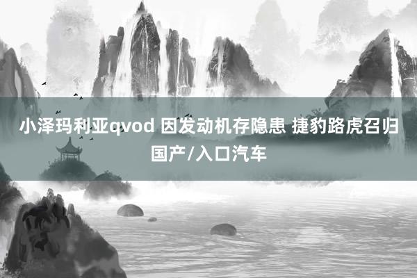 小泽玛利亚qvod 因发动机存隐患 捷豹路虎召归国产/入口汽车